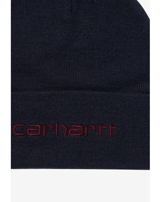 Carhartt Blue American Script Beanie for men