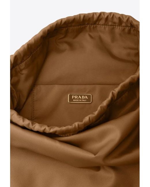 Prada Brown Triangle Logo Travel Pouch Bag