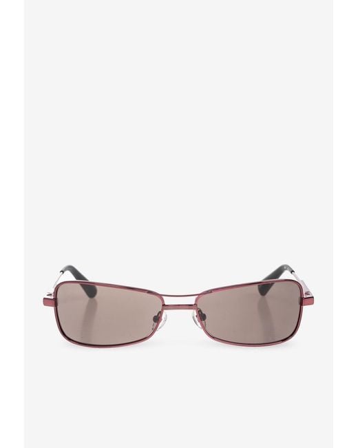 Jacquemus Gray Statzione Rectangular Sunglasses