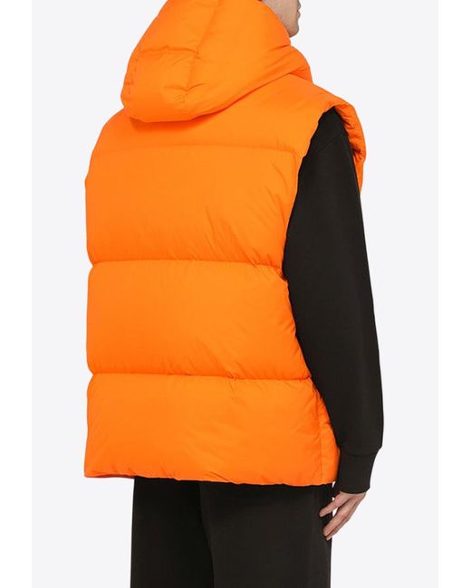 MONCLER X ROC NATION Orange Apus Logo Patch Zip-Up Vest for men