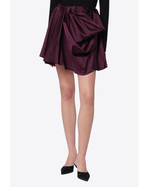 Ganni Women's Purple Draped Mini Skirt