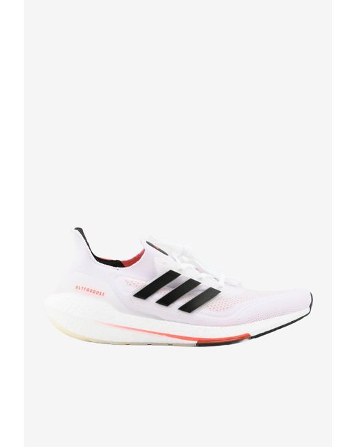 adidas Originals Ultraboost 21 Primeknit Sneakers - Cloud /core Black/solar  Red Mshoeseu_eu 39.5 in White for Men - Lyst