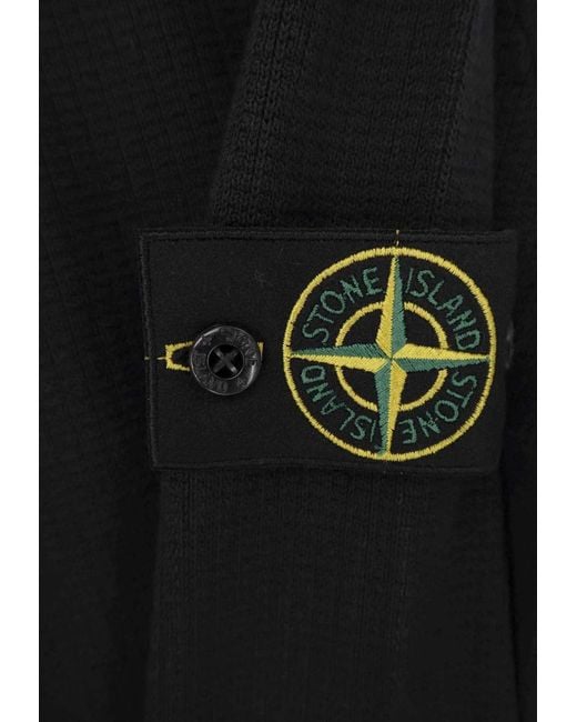 Stone Island Black Compass Patch Sweater for men