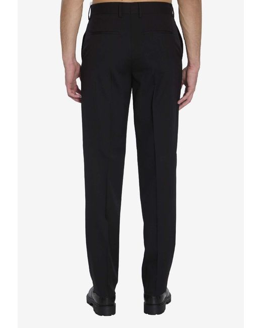 Fendi Black Classic Wool Pants for men