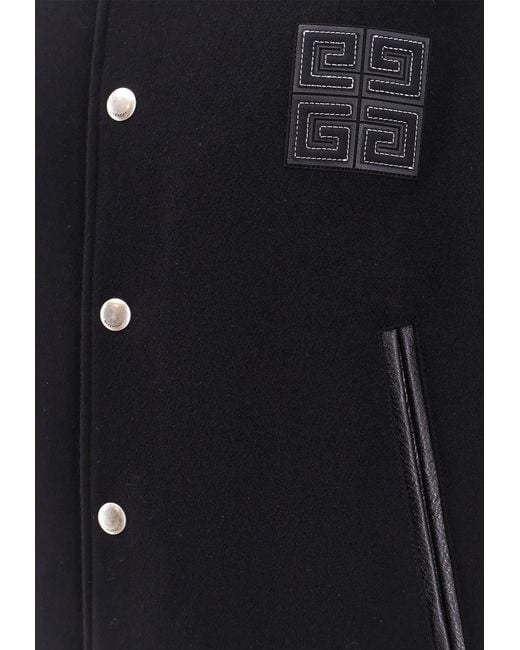 Givenchy Black 4G Logo Patch Bomber Jacket for men