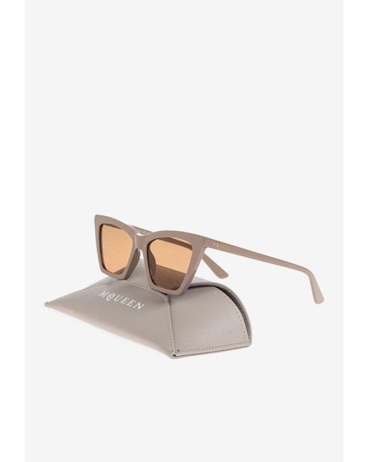 McQueen Natural Oversized Cat-Eye Sunglasses