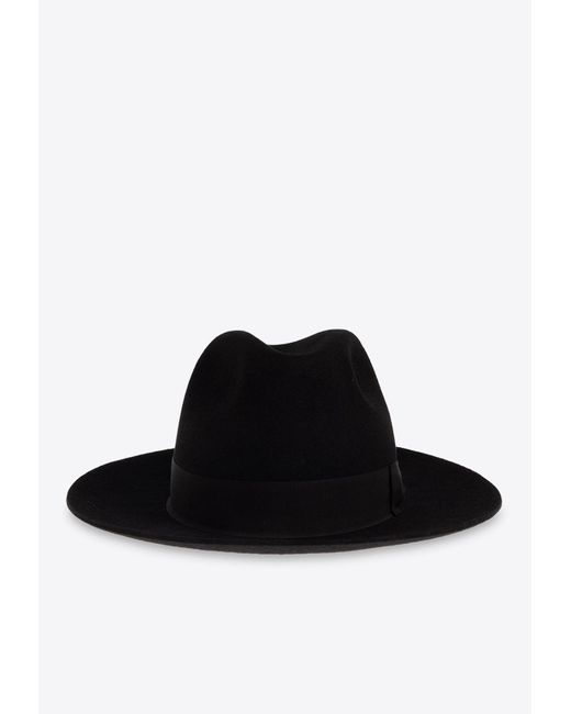 Dolce & Gabbana Black Wool-Blend Fedora Hat