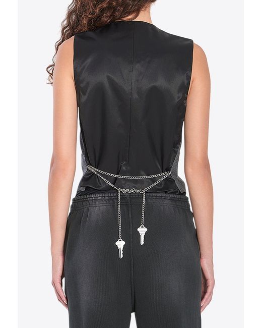 Alexander Wang Blue Paneled Vest With Chain