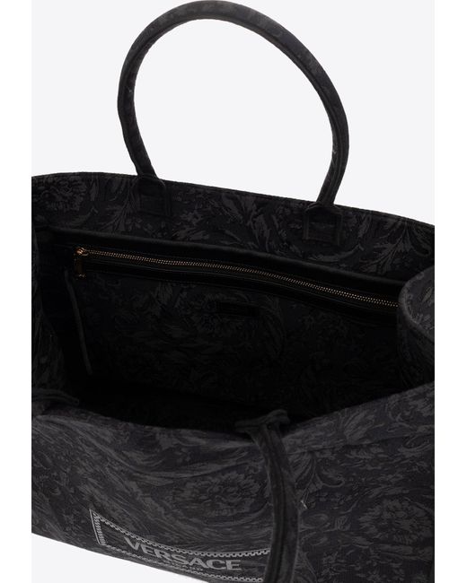 Versace Black Large Athena Barocco Tote Bag