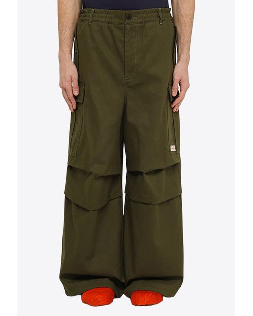 Marni Green Wide-Leg Cargo Pants for men
