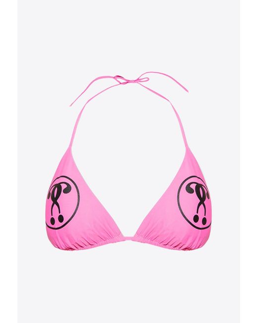 Moschino Double Question Marks Bikini Top In Pink Lyst Moschino double question marks bikini top in pink lyst