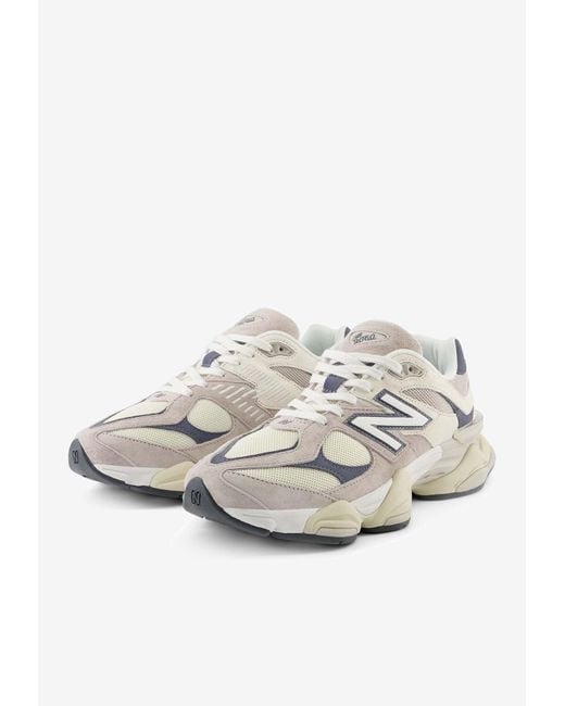 New Balance White 9060 Low-Top Sneakers
