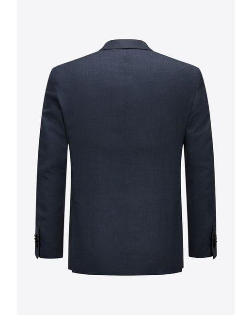 Lardini Blue Single-Breasted Wool-Blend Suit for men