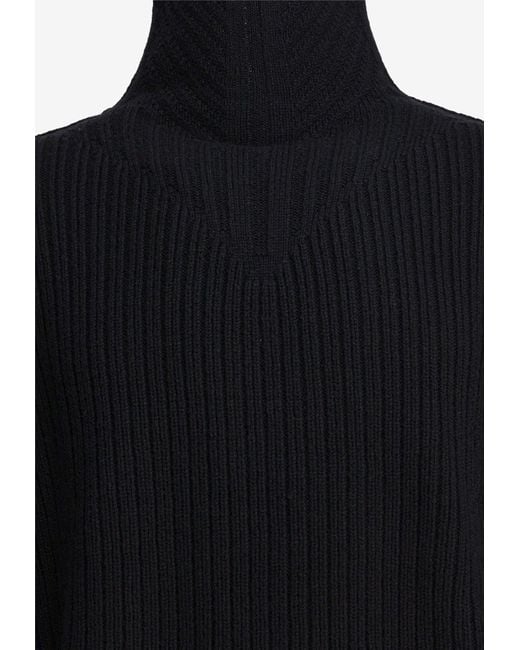 Rick Owens Black Turtleneck Wool Sweater for men