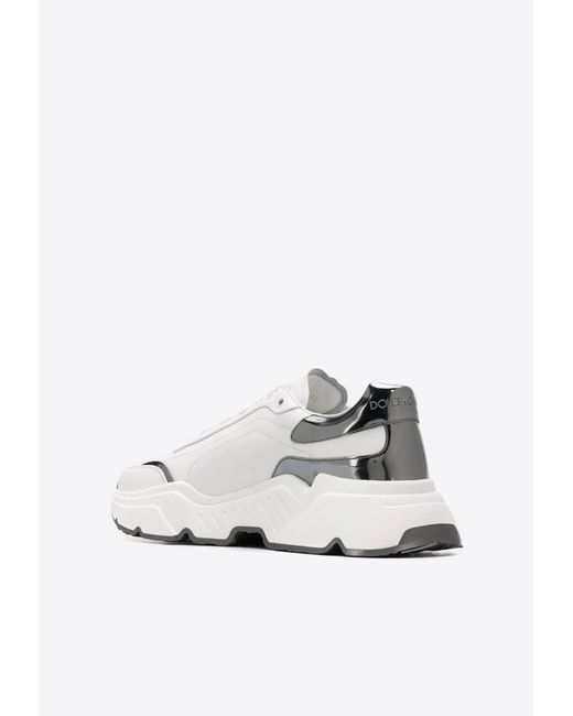 Dolce & Gabbana White Daymaster Leather Low-Top Sneakers for men