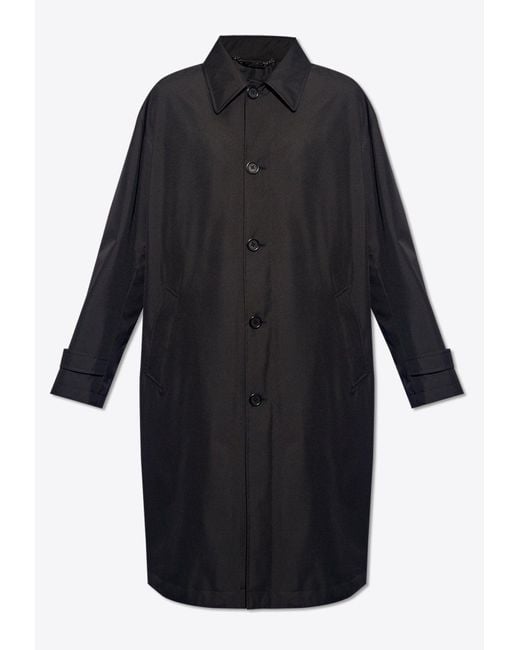 Dolce & Gabbana Black Single-Breasted Trench Coat for men