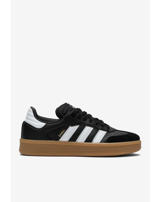 Adidas Originals Black Samba Xlg Leather Low-Top Sneakers for men