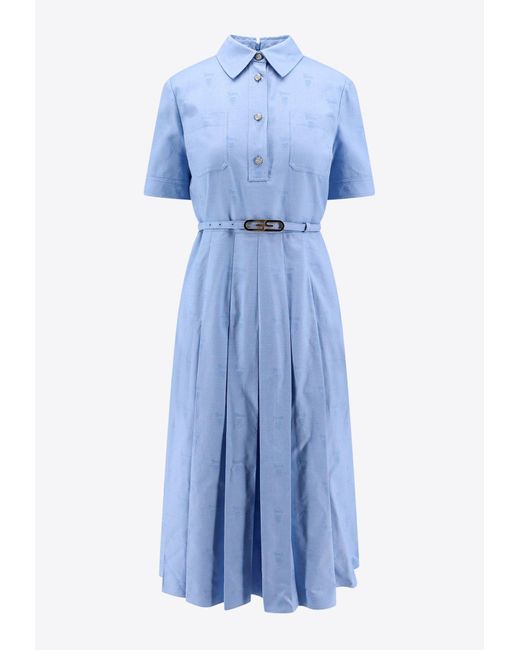Gucci Blue Classic Oxford Midi Dress