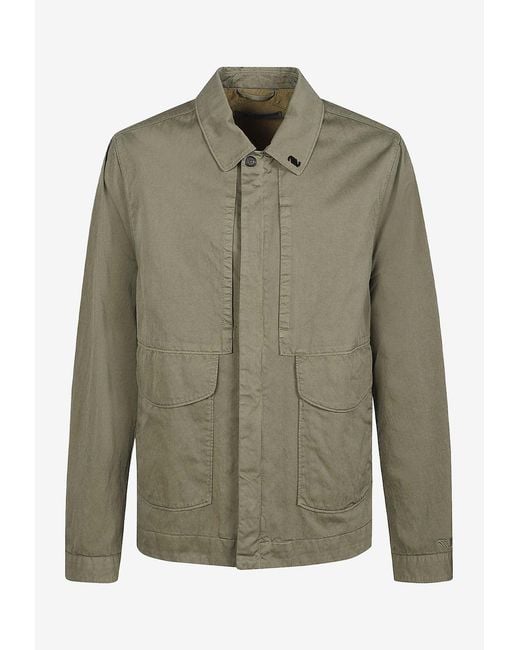 Massimo Osti Studio Green Overshirt Buttoned Jacket for men