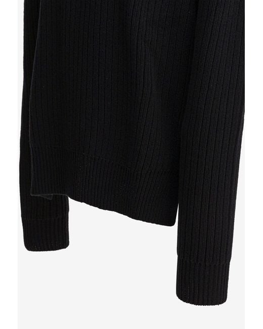 Rick Owens Black Turtleneck Wool Sweater for men