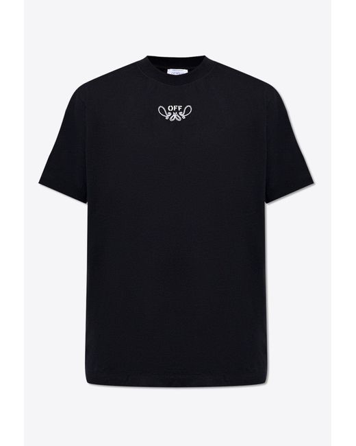 Off-White c/o Virgil Abloh Black Paisley Motif Crewneck T-Shirt for men