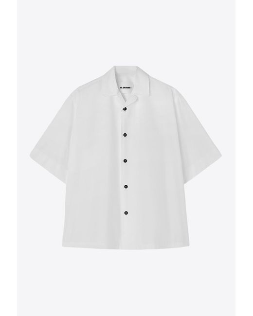 Jil Sander White Short-Sleeved Oversized Shirt for men