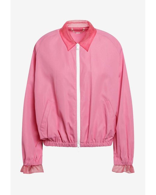Fendi Pink Zip-Up Bomber Jacket