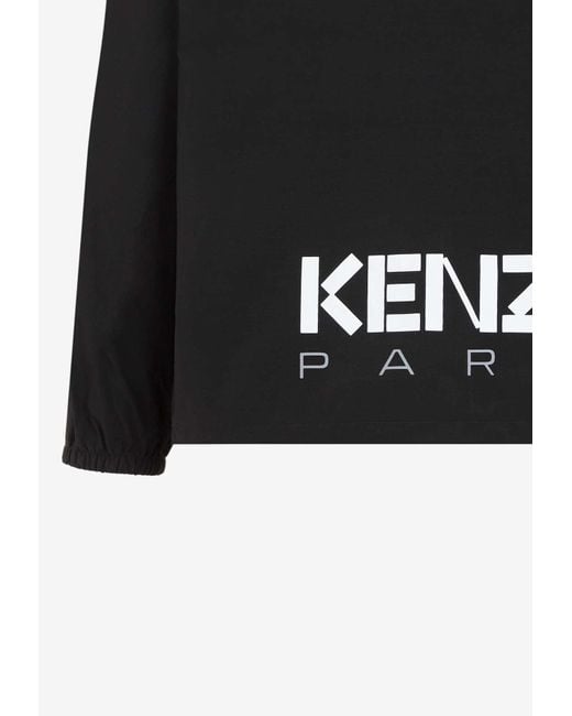 KENZO Black Logo-Printed Windbreaker for men