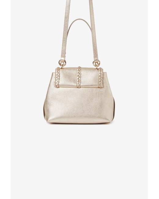 Chloé White Small Penelope Leather Top Handle Bag