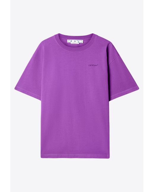 Off-White c/o Virgil Abloh Purple Oversized Logo Short-Sleeved T-Shirt for men