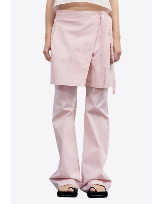 [LOW CLASSIC]/☆25SS NEW LAYERED WRAP SKIRT PANTS/LIGHT PINK Low Classic Layered Wrap Skirt Pants in Pink | Lyst