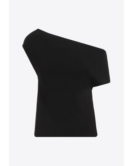 Bottega Veneta Black One-Shoulder Knitted Top