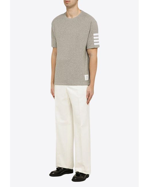 Thom Browne Gray 4-Bar Short-Sleeved T-Shirt for men