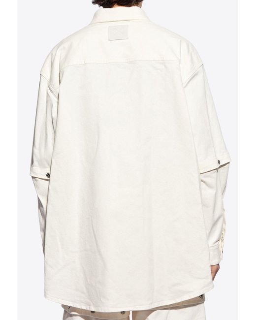 Off-White c/o Virgil Abloh White 90S Logo Patch Denim Overshirt for men