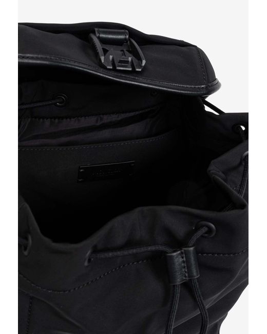 Moncler Black Trick Logo Print Backpack