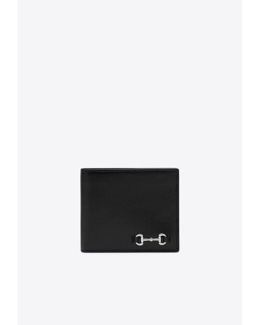 Gucci White Horsebit Bi-Fold Leather Wallet for men