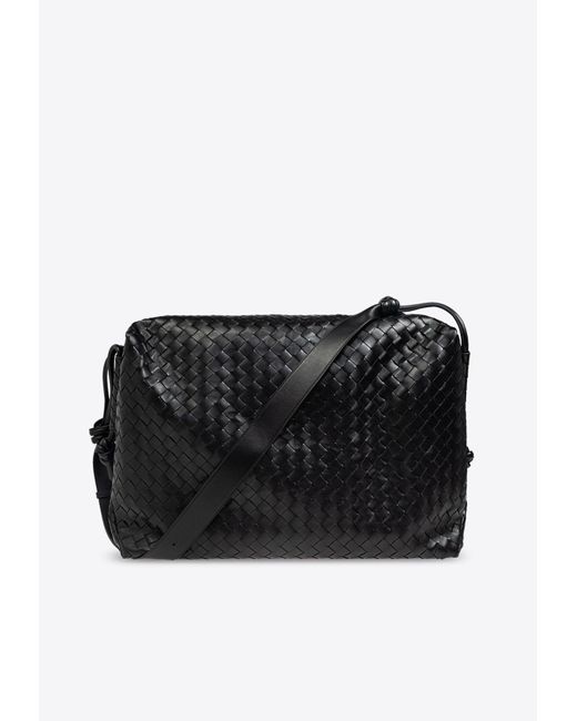 Bottega Veneta Black Large Loop Weekender Intrecciato Leather Duffel Bag