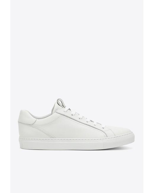 Brunello Cucinelli White Leather Low-Top Sneakers