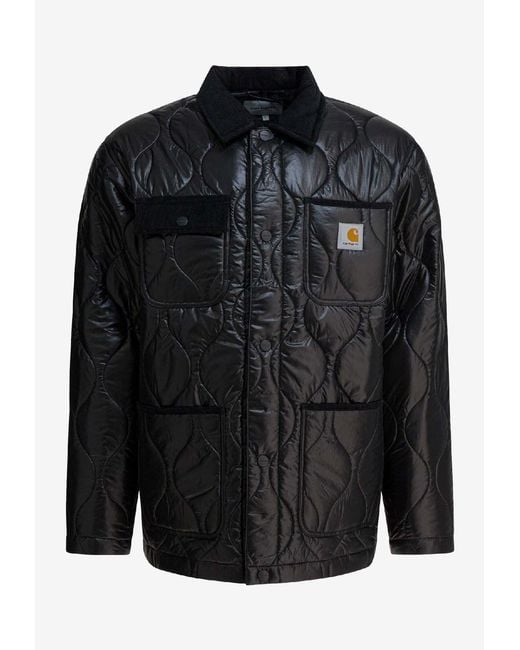Carhartt Black Oscar Chore Buttoned Jacket for men