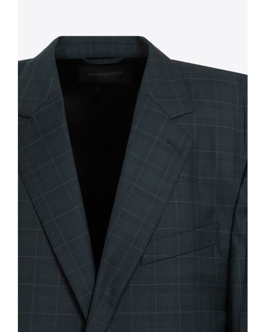 Balenciaga Black Boxy Check Blazer for men