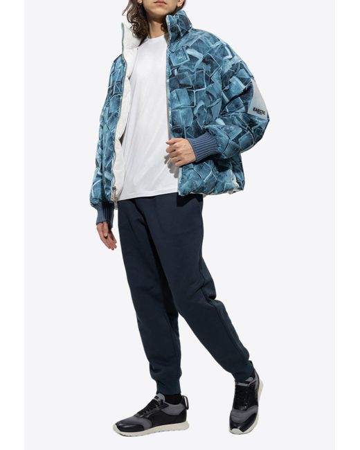 Emporio Armani Blue Earctic Reversible Puffer Jacket for men