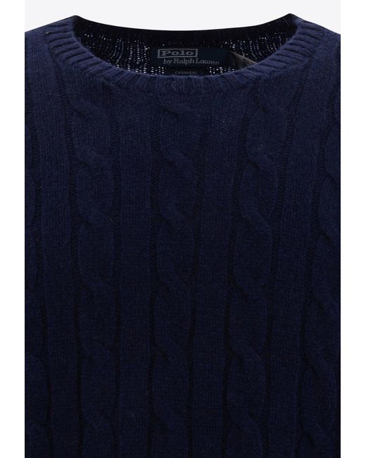 Polo Ralph Lauren Blue Cable-Knit Cashmere Sweater for men