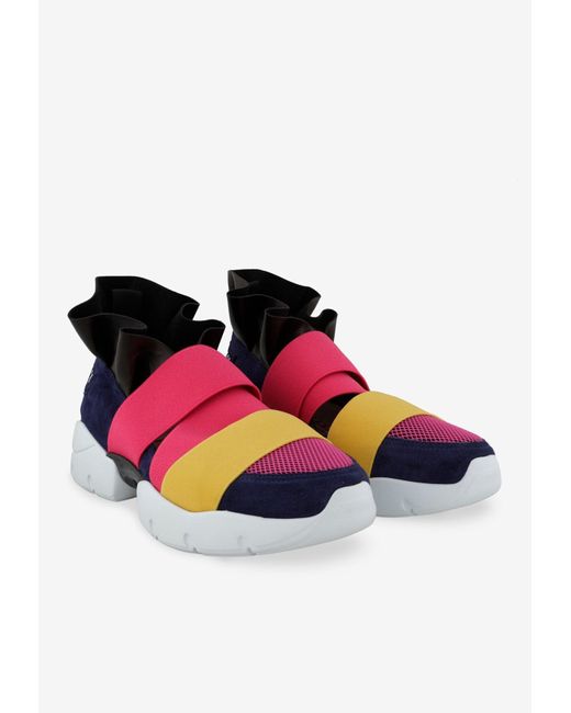 Emilio Pucci City Up Leather Sneakers With Criss-cross Straps