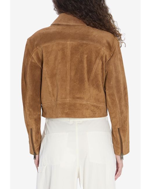 Arma Brown Helen Suede Cropped Jacket