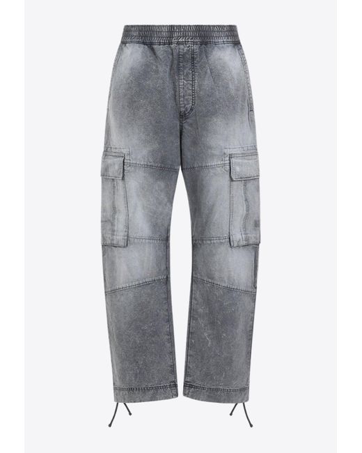 Givenchy Gray Arched Washed Cargo Jeans for men