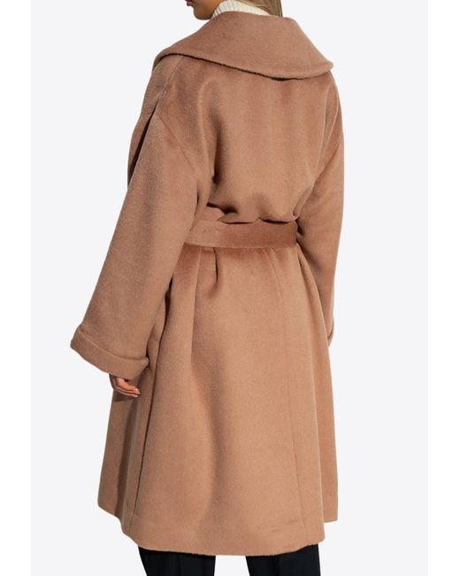 Emporio Armani Brown Belted Long-Sleeved Wool Coat
