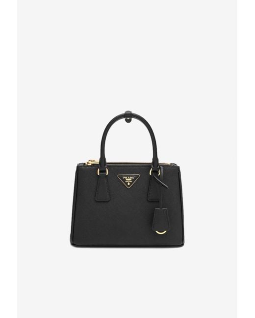 Prada Black Small Galleria Saffiano Leather Handbag