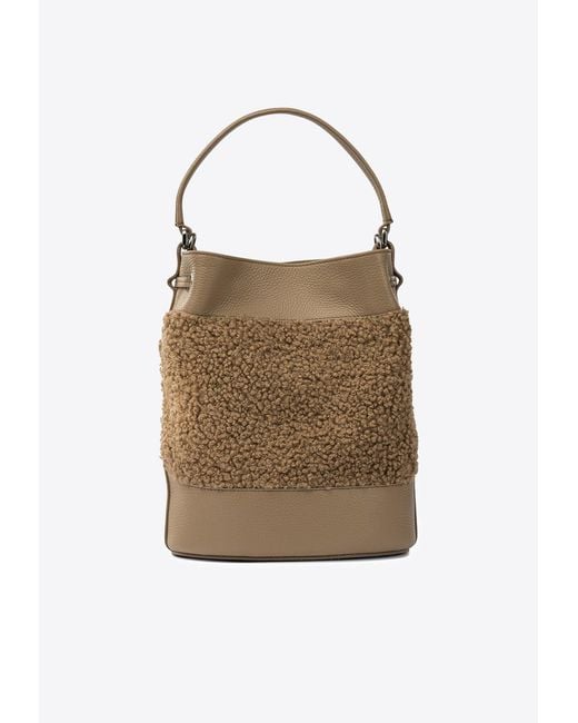 Zanellato Natural Small Monda Shearling Bucket Bag