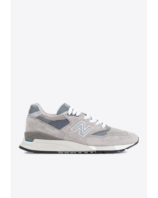 New Balance White 998 Low-Top Suede Sneakers for men