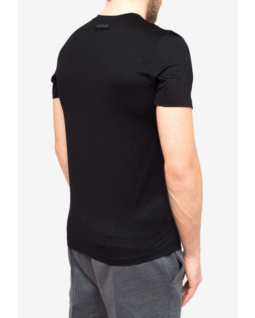 Prada Black Logo Patch Essential T-Shirt for men